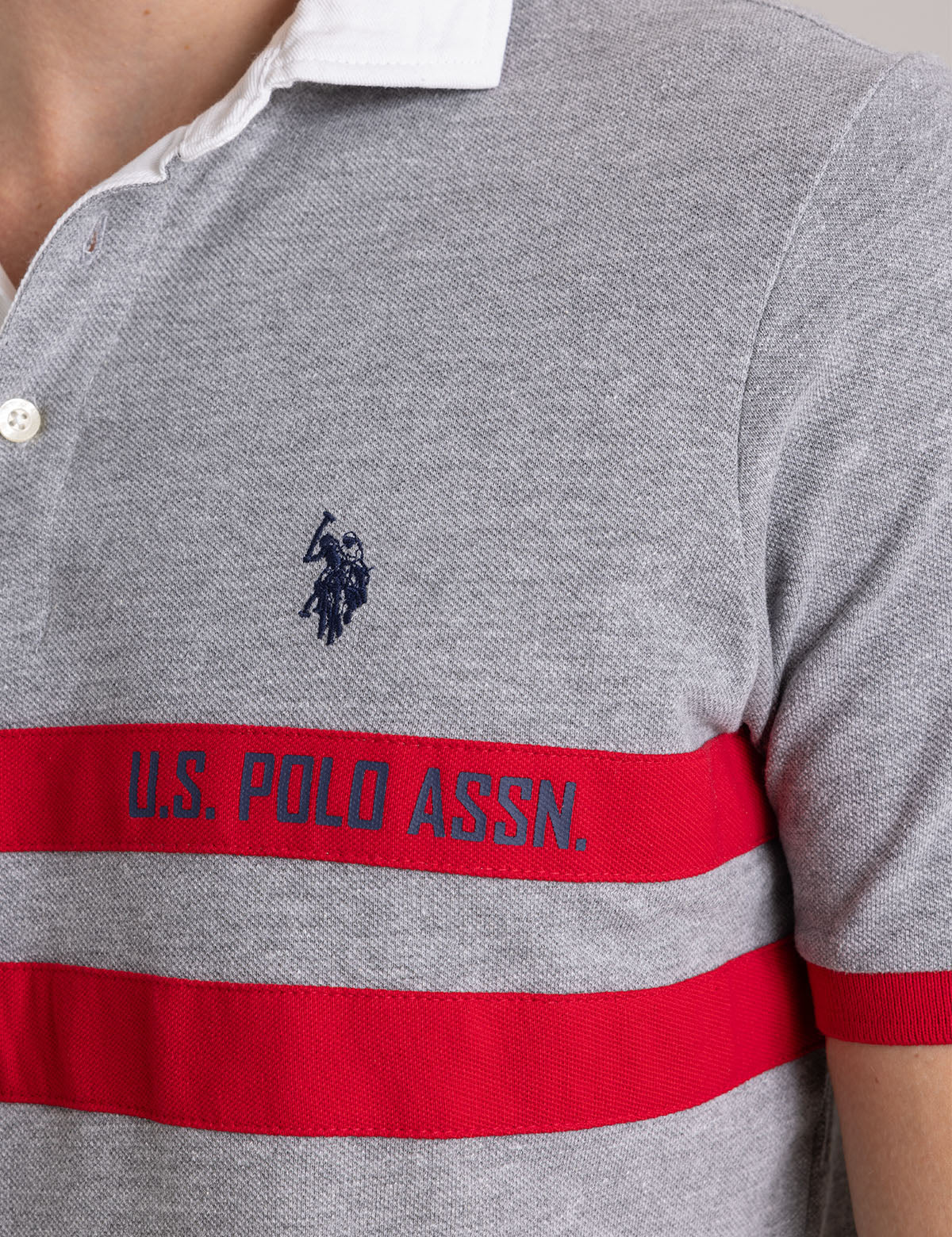 COLORBLOCK PIQUE POLO SHIRT WITH TWILL COLLAR - Image 8