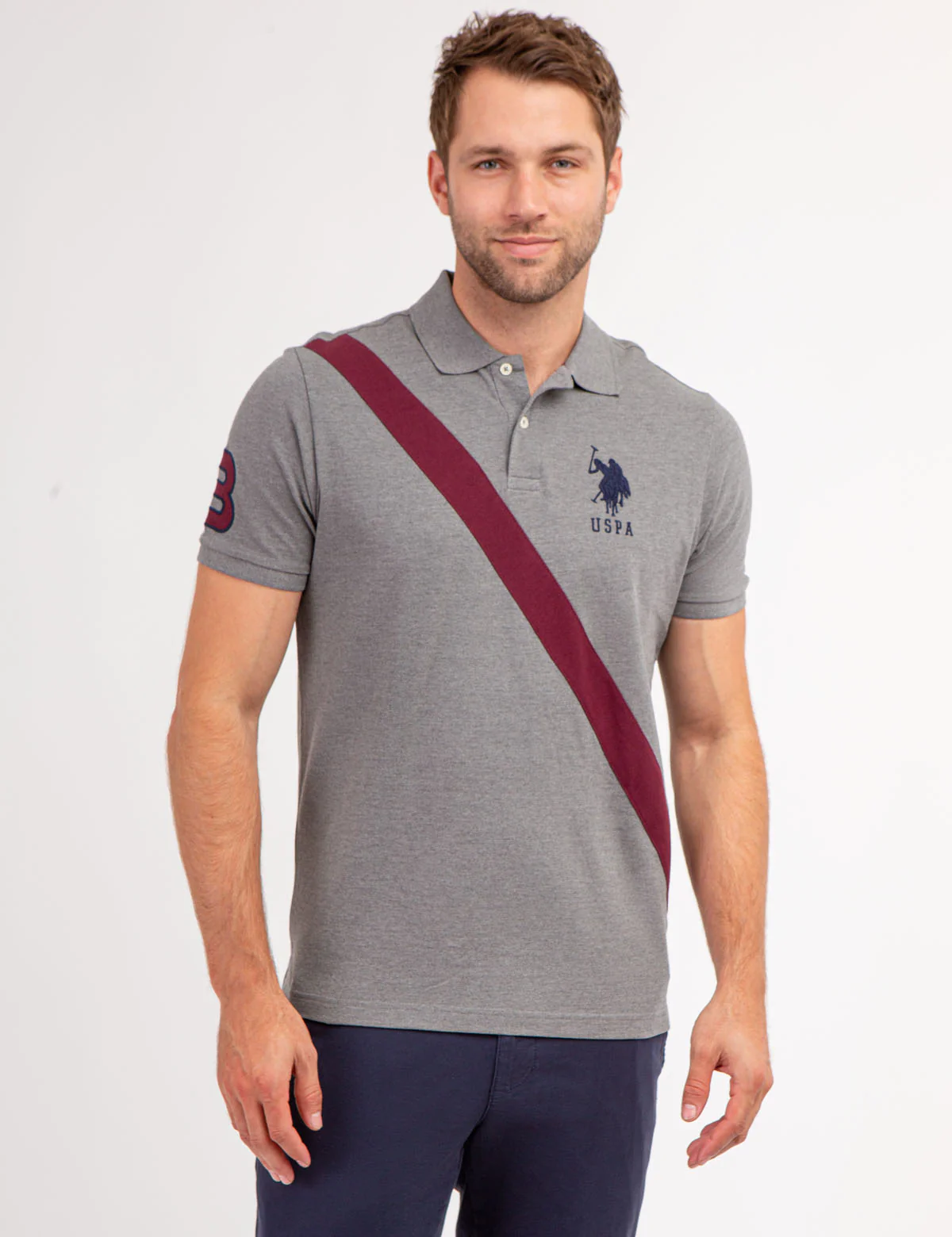 COLORBLOCK SASH FRONT PIQUE POLO SHIRT