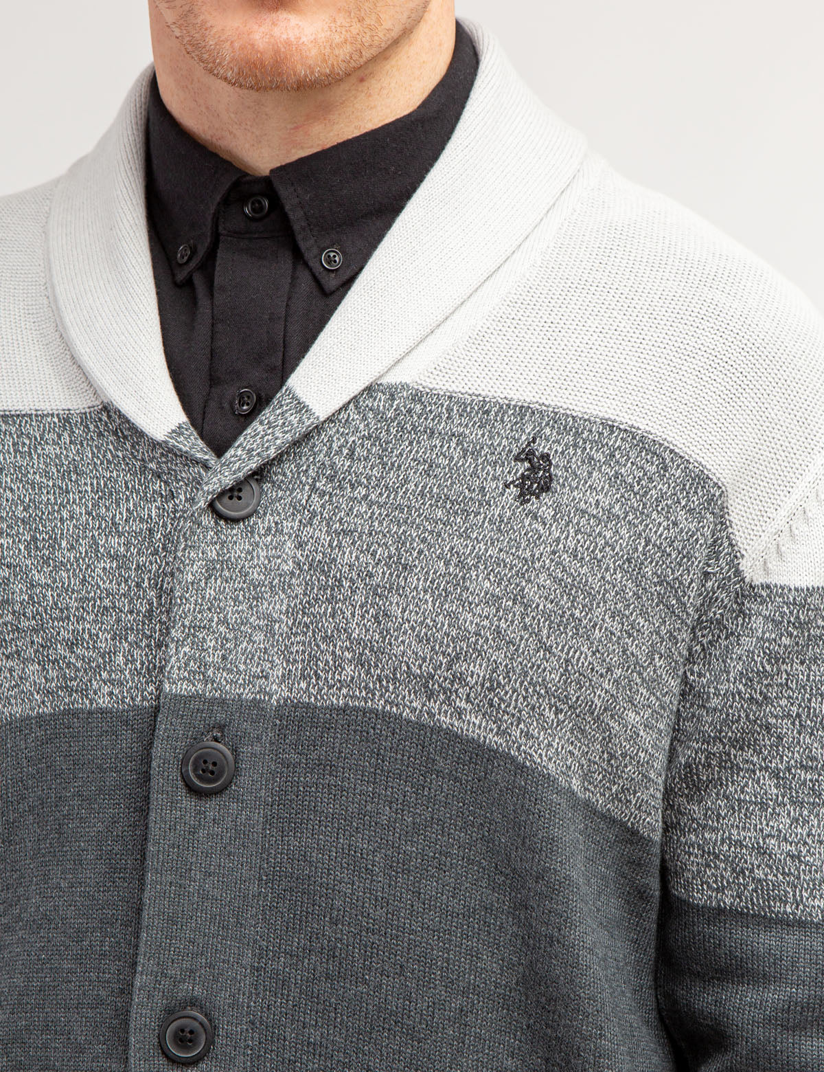 COLORBLOCK SHAWL COLLAR CARDIGAN - Image 3