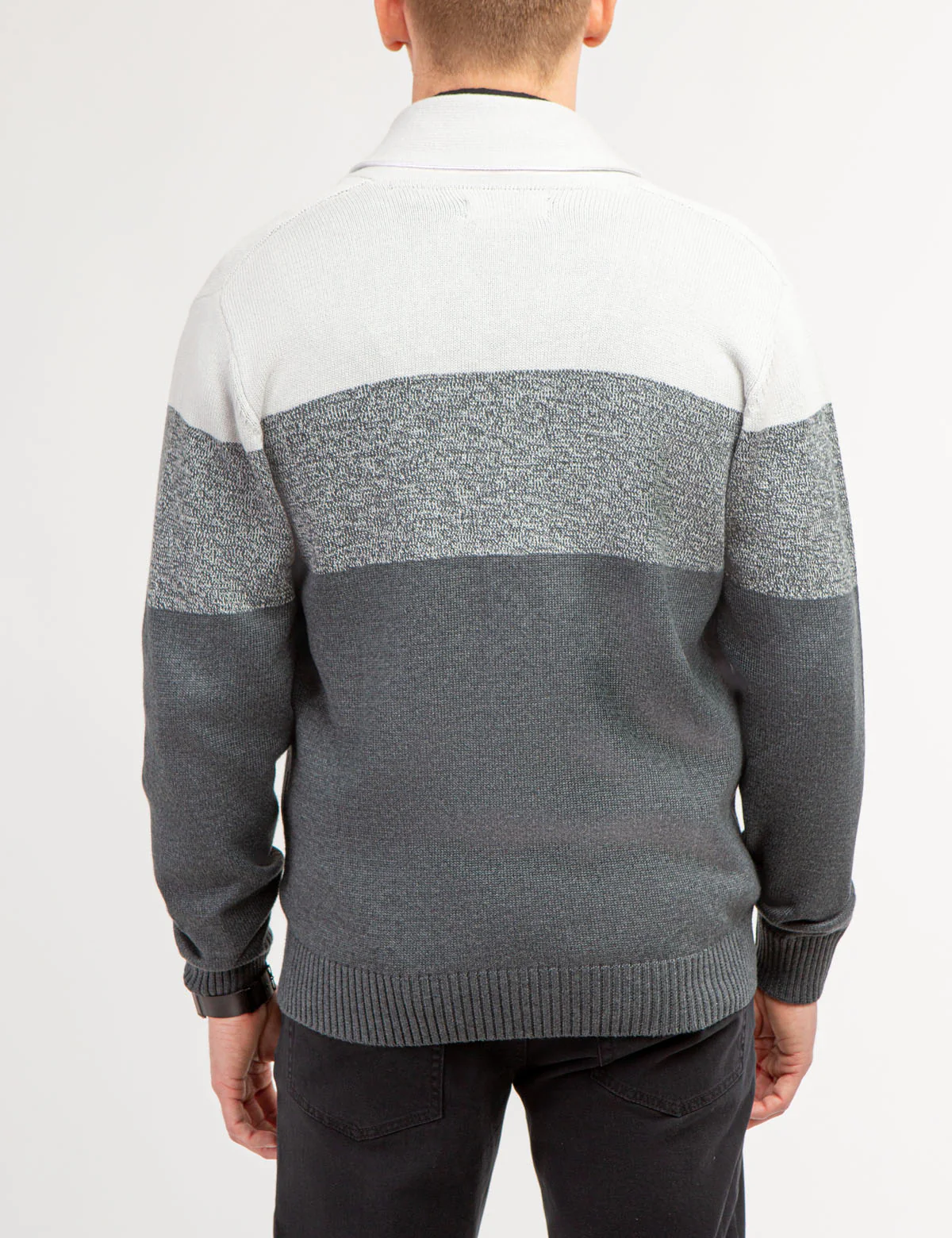 COLORBLOCK SHAWL COLLAR CARDIGAN - Image 4