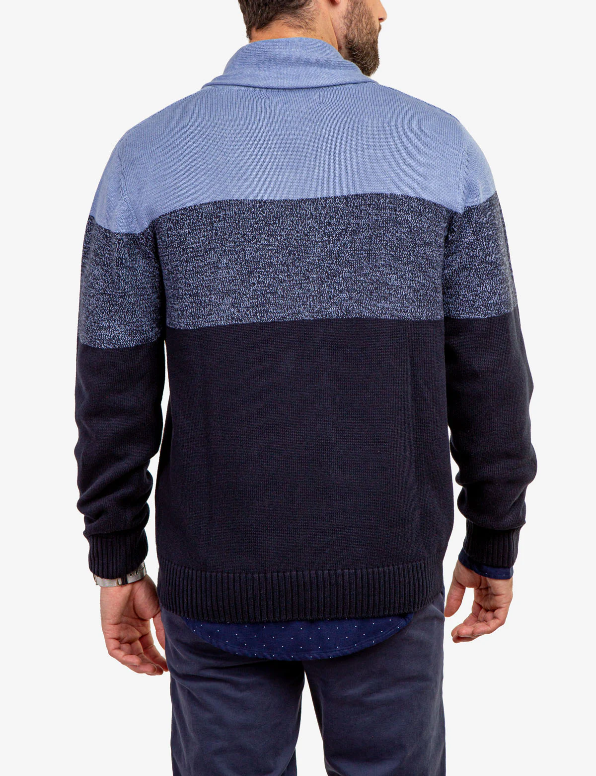 COLORBLOCK SHAWL COLLAR CARDIGAN - Image 6