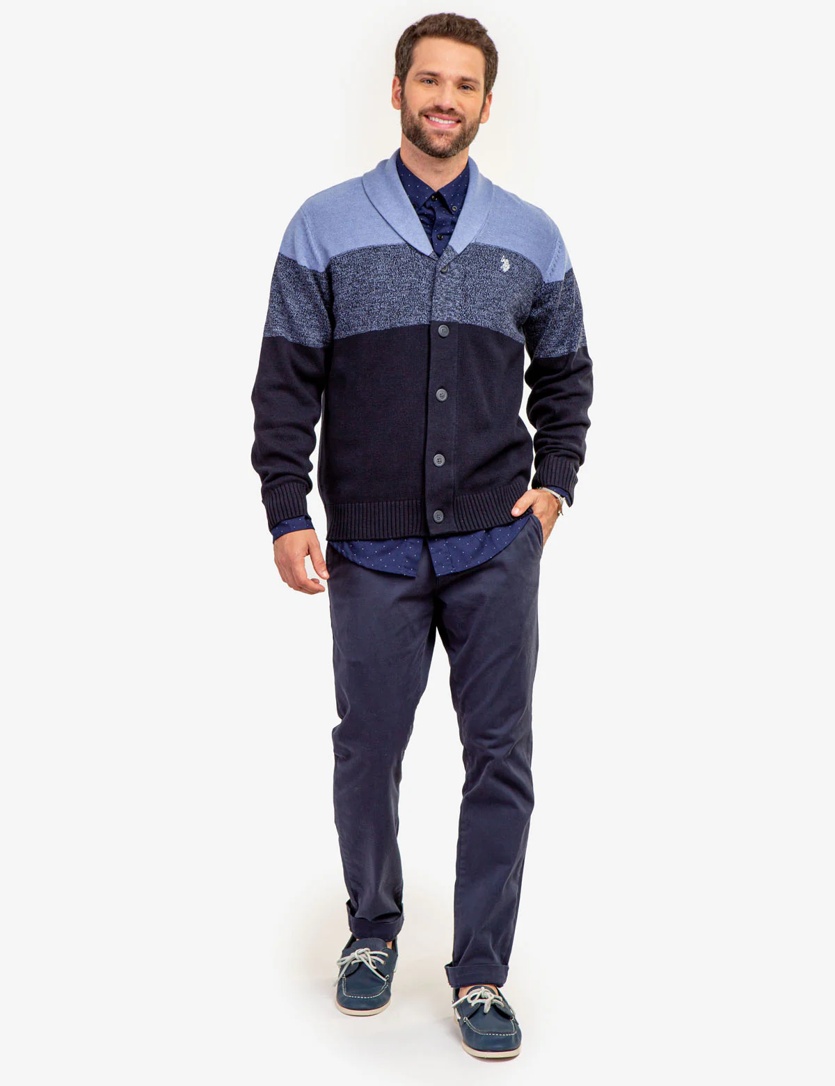 COLORBLOCK SHAWL COLLAR CARDIGAN - Image 7