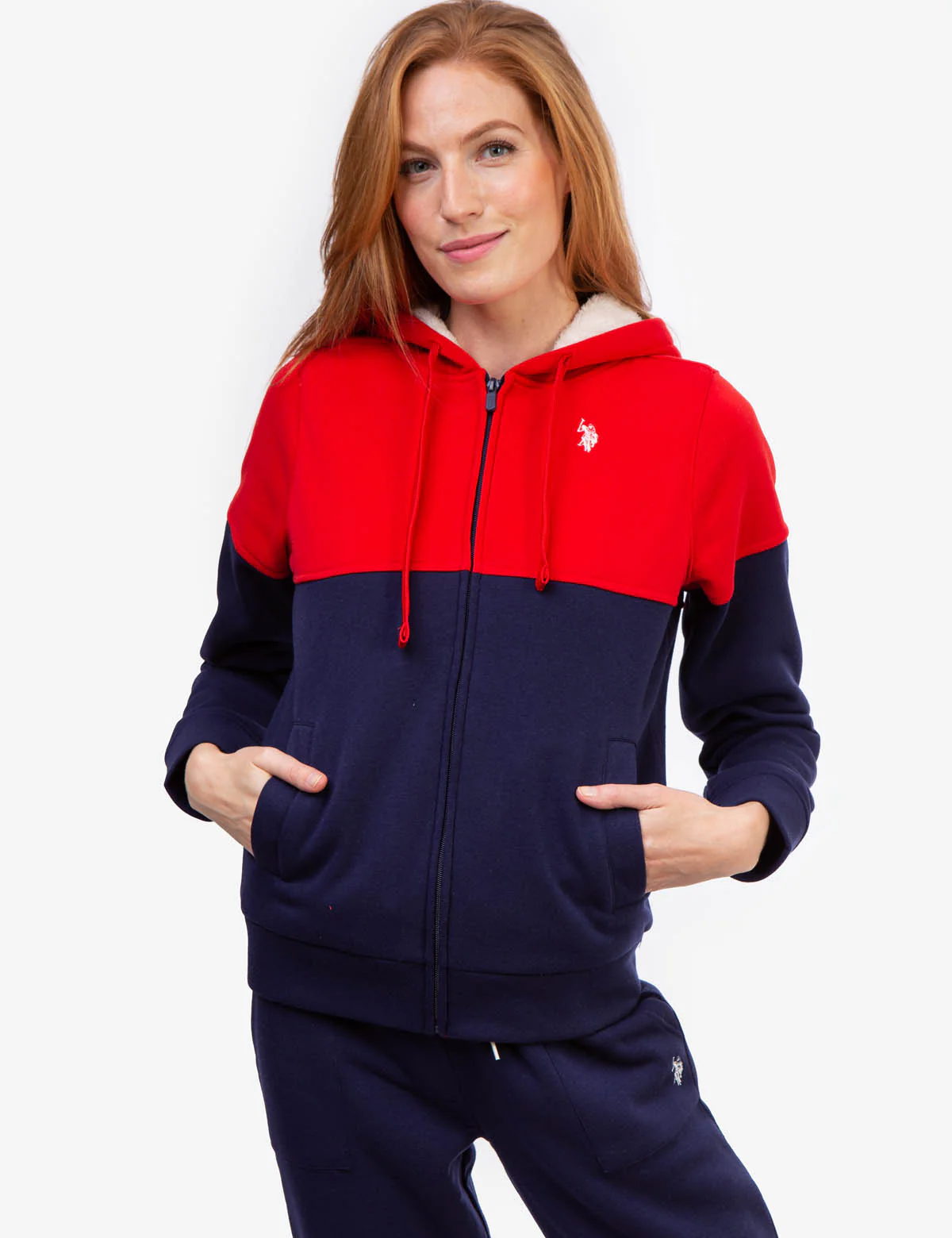 COLORBLOCK SHERPA LINED ZIP HOODIE - Image 3