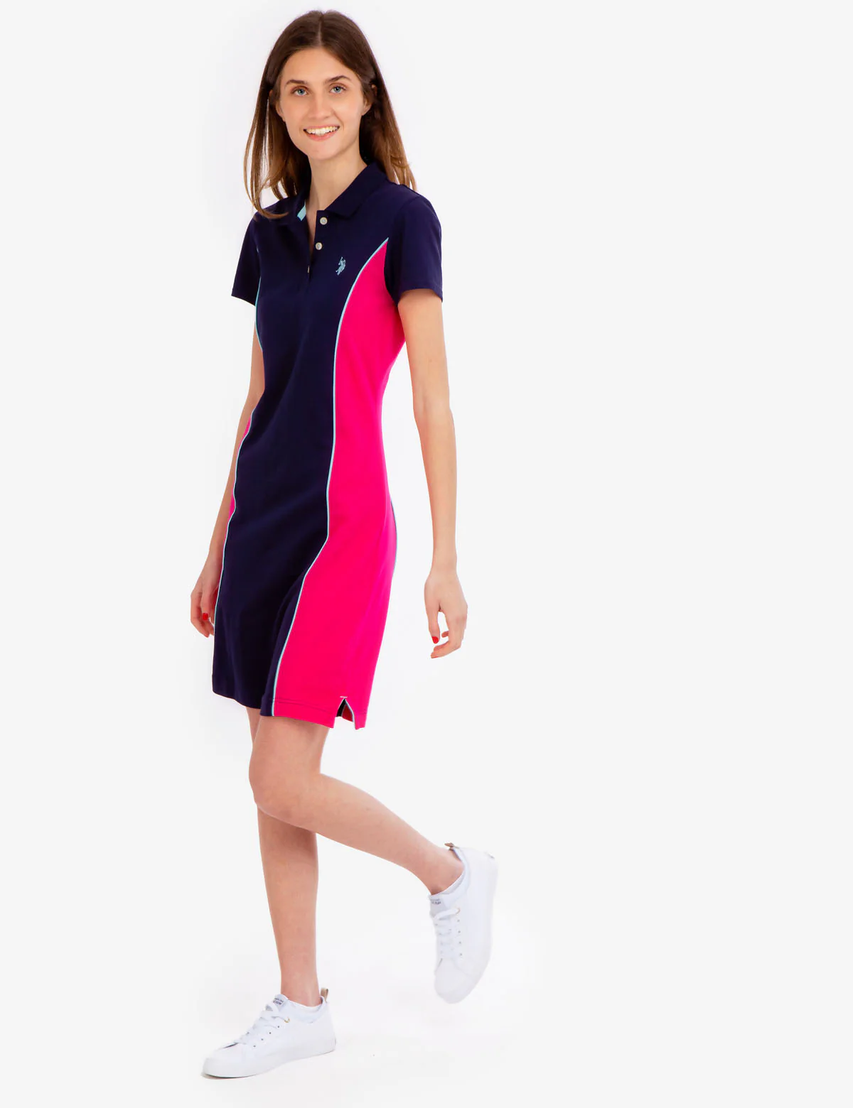 COLORBLOCK SIDE PANEL POLO DRESS - Image 8