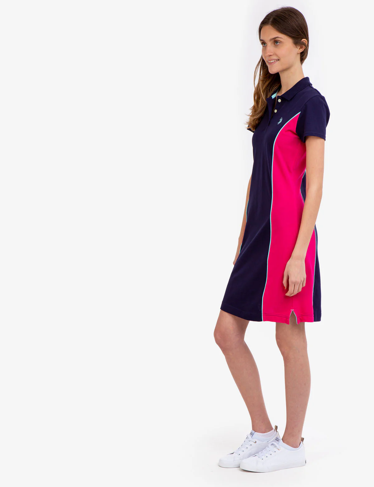 COLORBLOCK SIDE PANEL POLO DRESS - Image 9