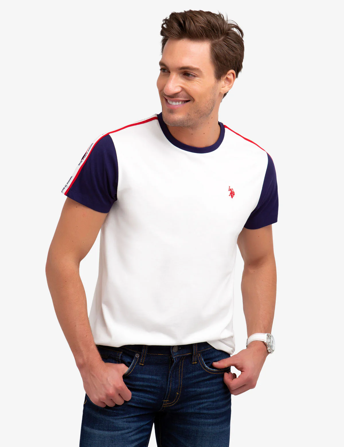 COLORBLOCK T-SHIRT WITH U.S. POLO ASSN. TAPING - Image 5