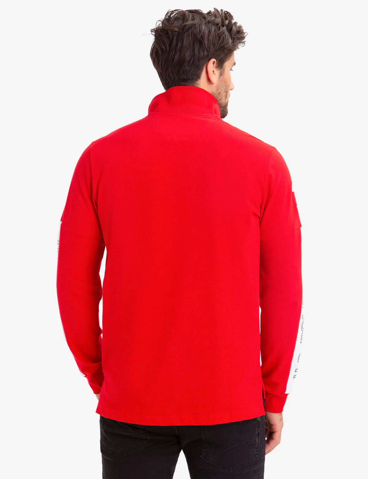 COLORBLOCK ZIP POCKET LONG SLEEVE STRETCH POLO SHIRT - Image 6
