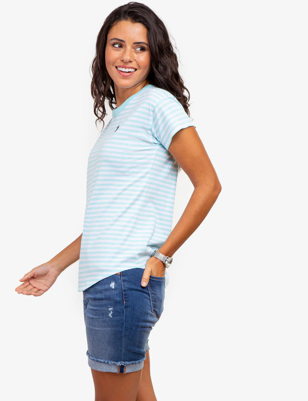 CONTRAST RINGER STRIPE CREW T-SHIRT - Image 8