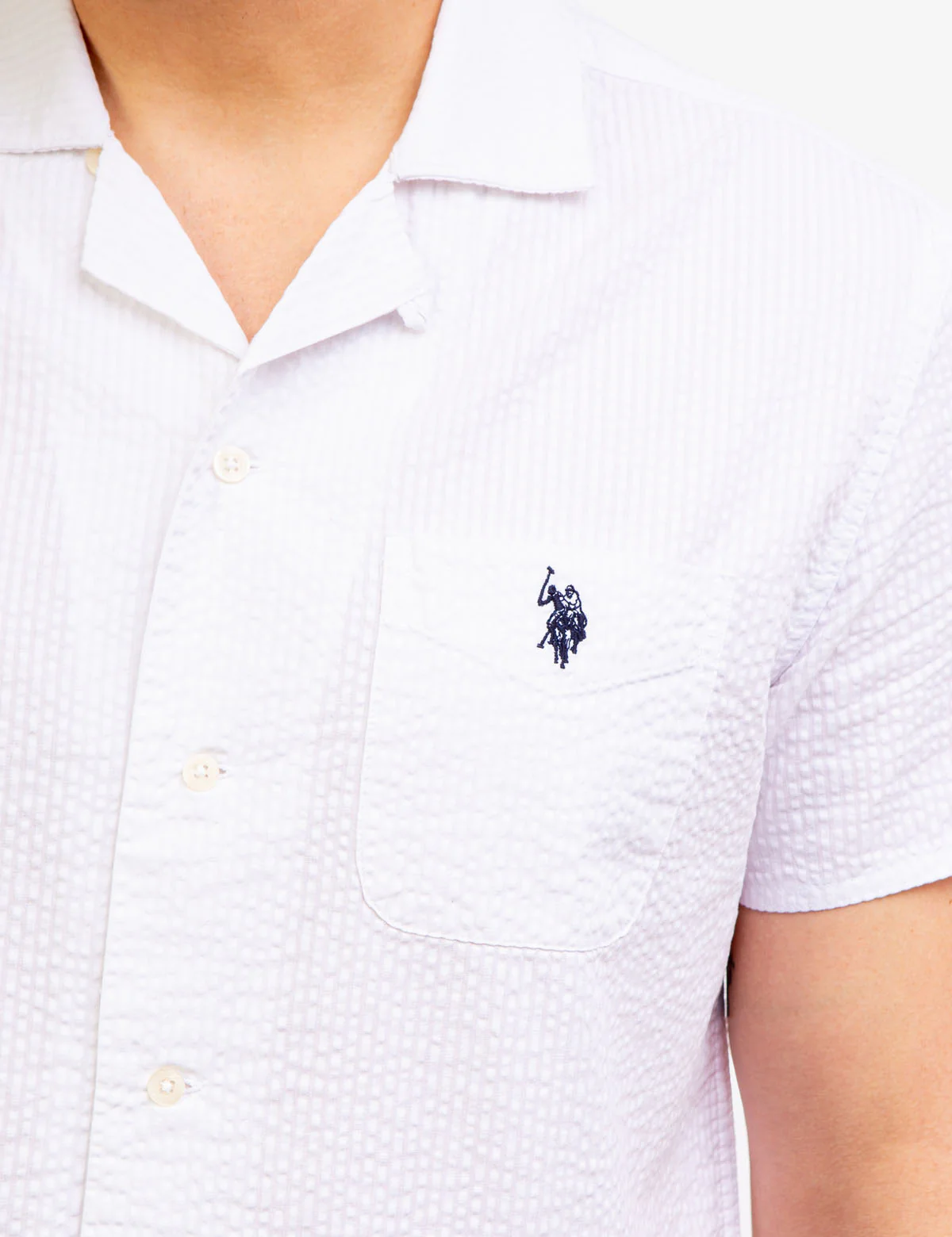 CONVERTIBLE COLLAR SEERSUCKER STRIPE SHIRT - Image 7