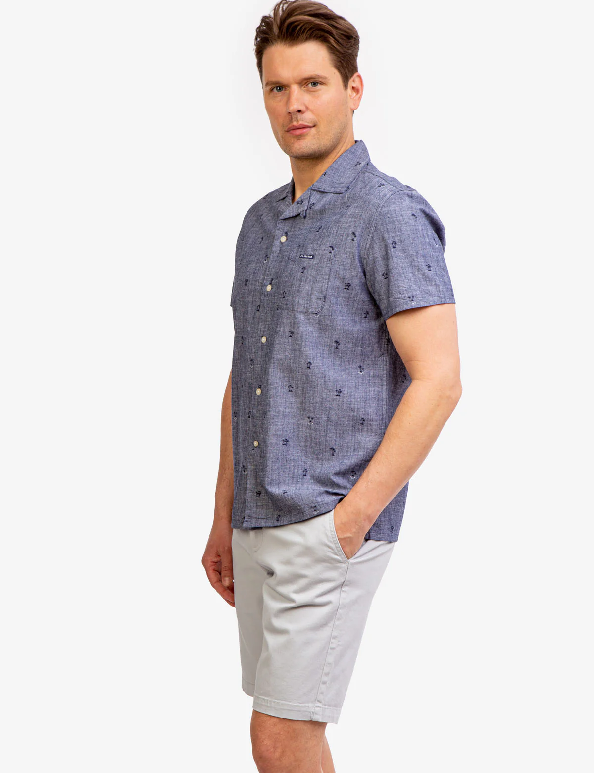 CONVERTIBLE COLLAR SLUB CANVAS SHIRT - Image 10
