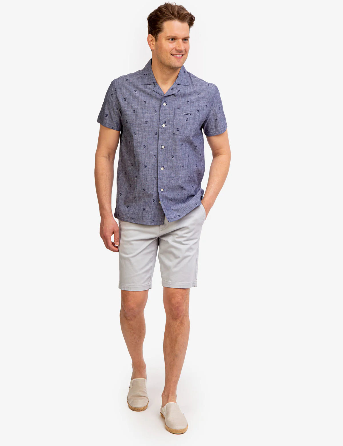 CONVERTIBLE COLLAR SLUB CANVAS SHIRT - Image 12