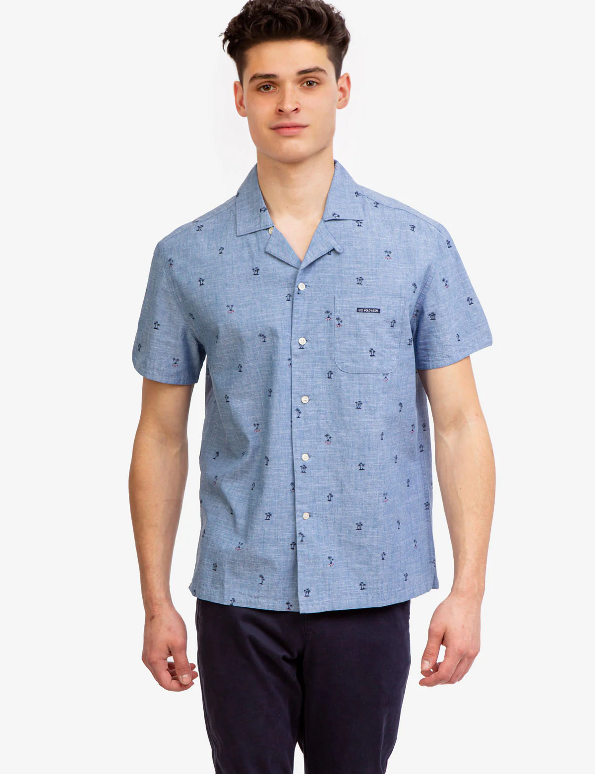 CONVERTIBLE COLLAR SLUB CANVAS SHIRT - Image 3