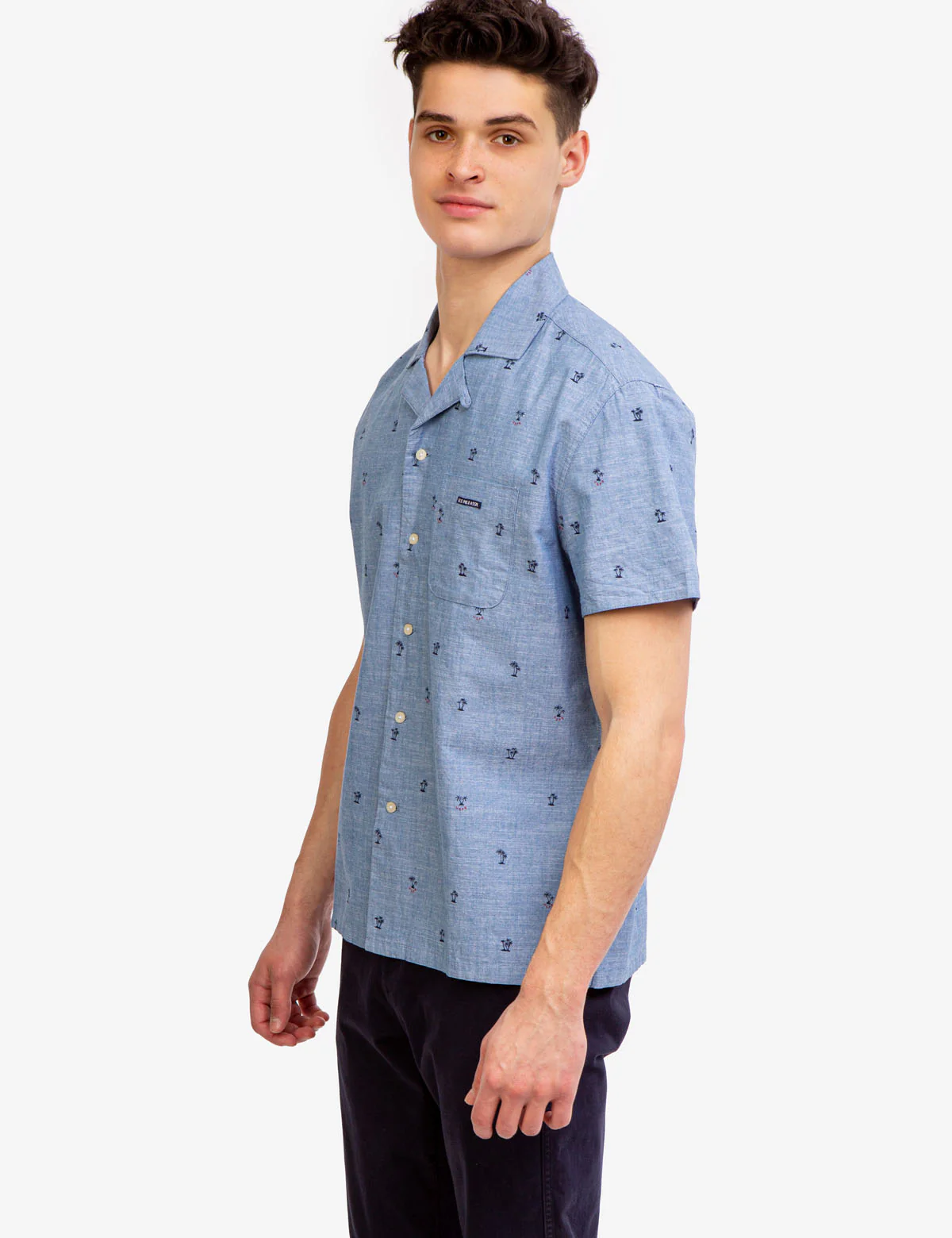 CONVERTIBLE COLLAR SLUB CANVAS SHIRT - Image 4