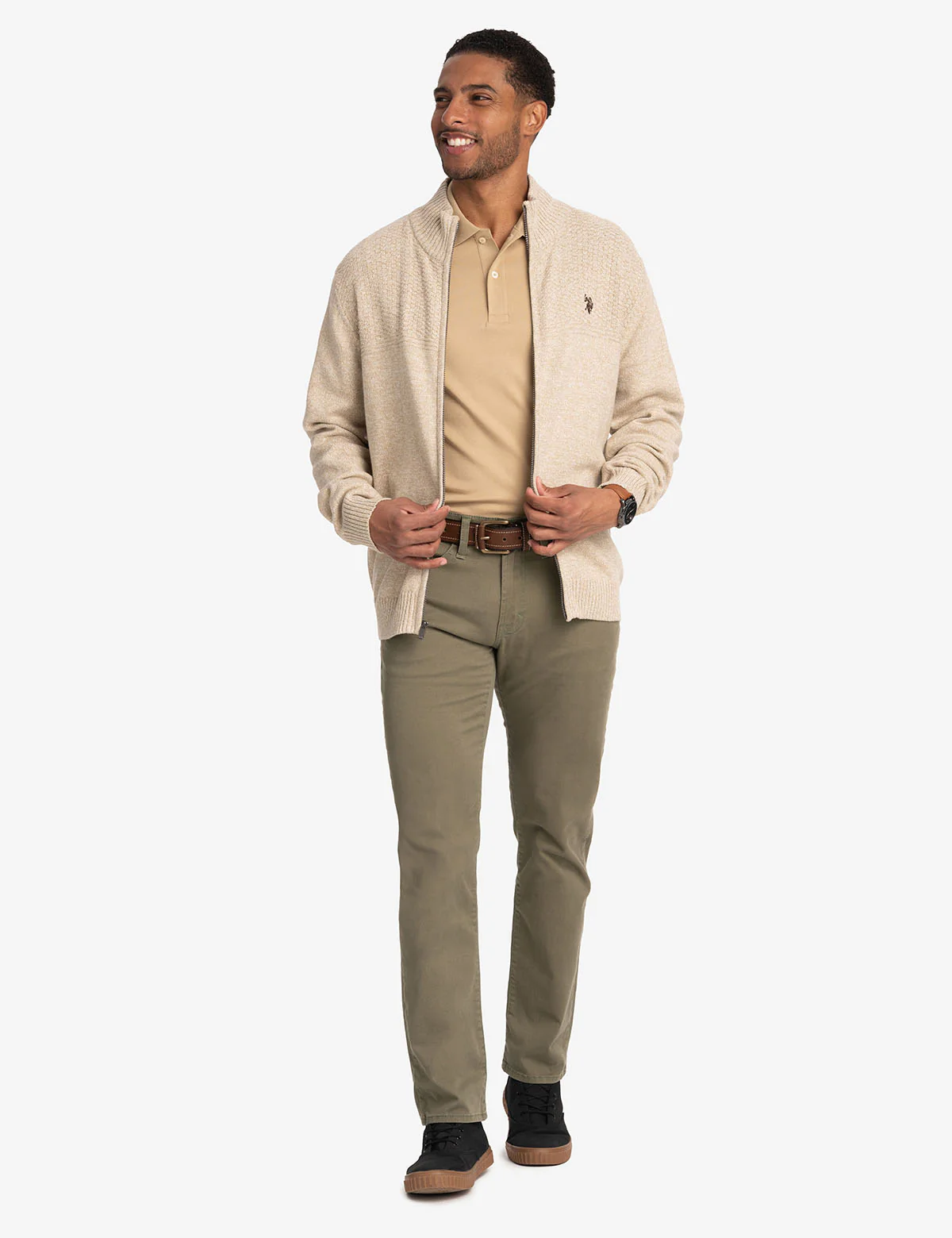 COTTON MARL FULL ZIP SWEATER - Image 2
