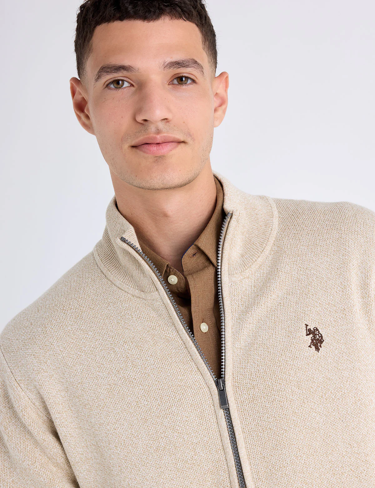 COTTON MARL FULL ZIP SWEATER - Image 2