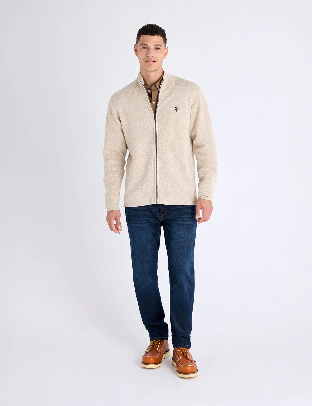 COTTON MARL FULL ZIP SWEATER - Image 3