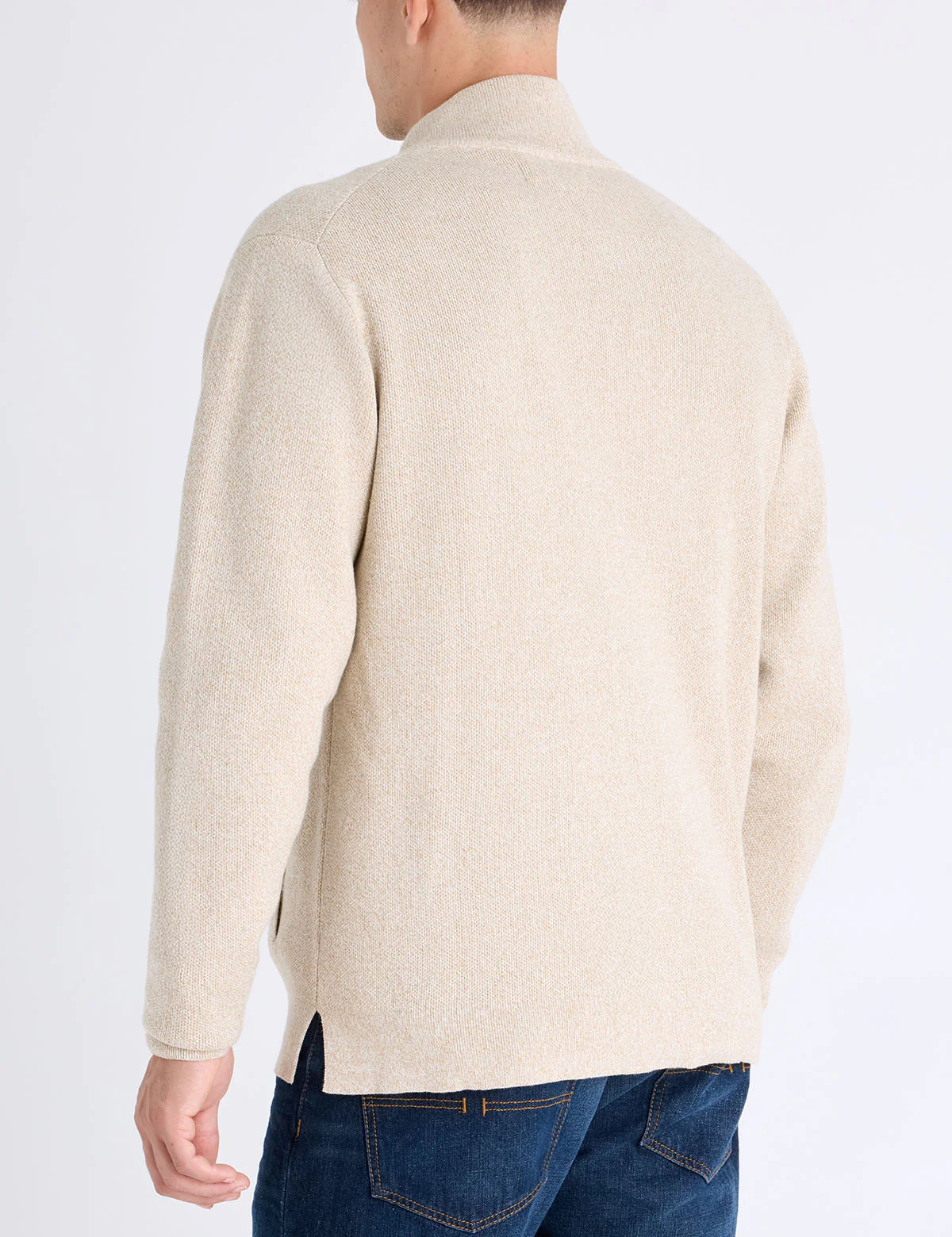 COTTON MARL FULL ZIP SWEATER - Image 4