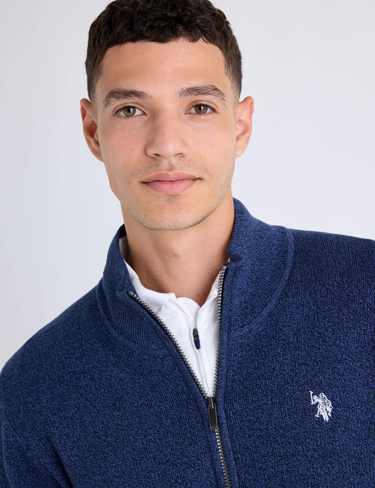 COTTON MARL FULL ZIP SWEATER - Image 6