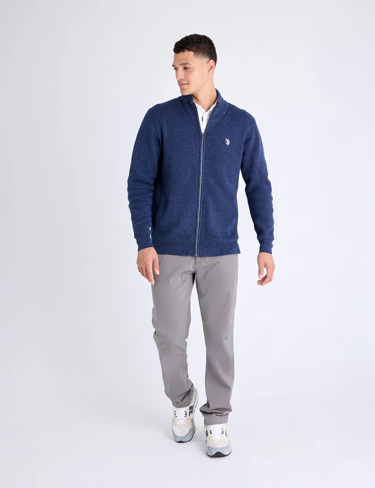 COTTON MARL FULL ZIP SWEATER - Image 9