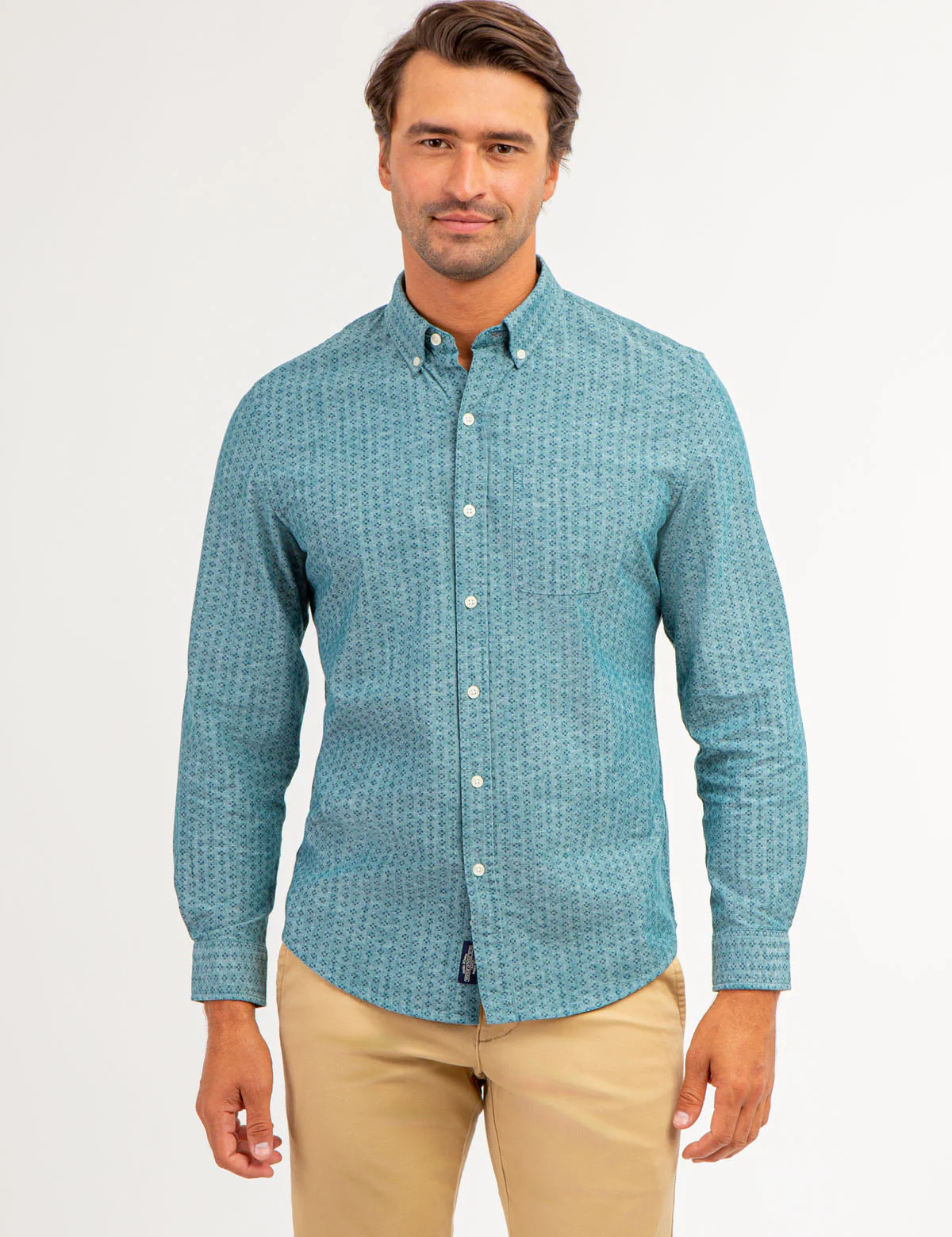 COTTON SLUB DISCHARGED PRINT SHIRT