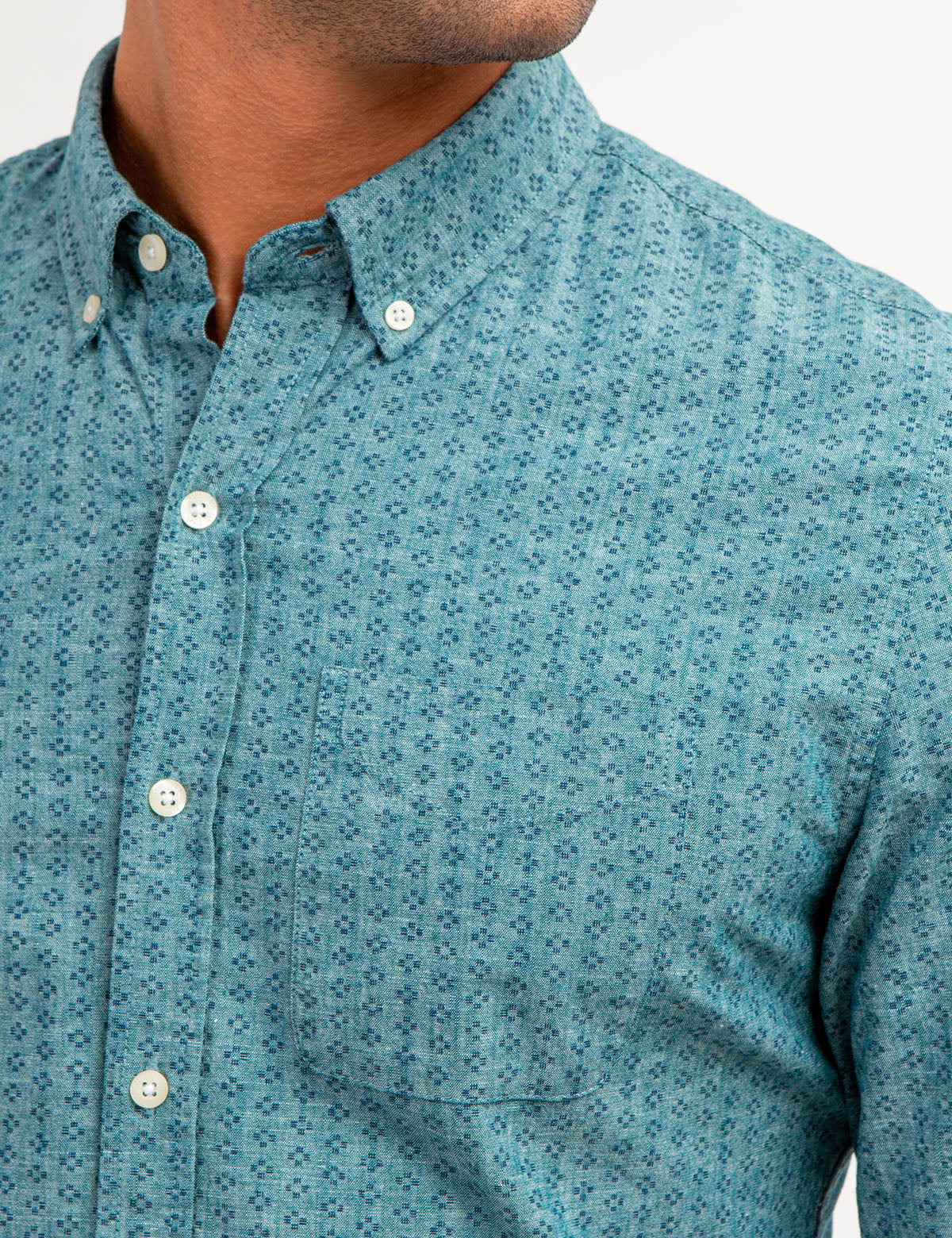 COTTON SLUB DISCHARGED PRINT SHIRT - Image 3