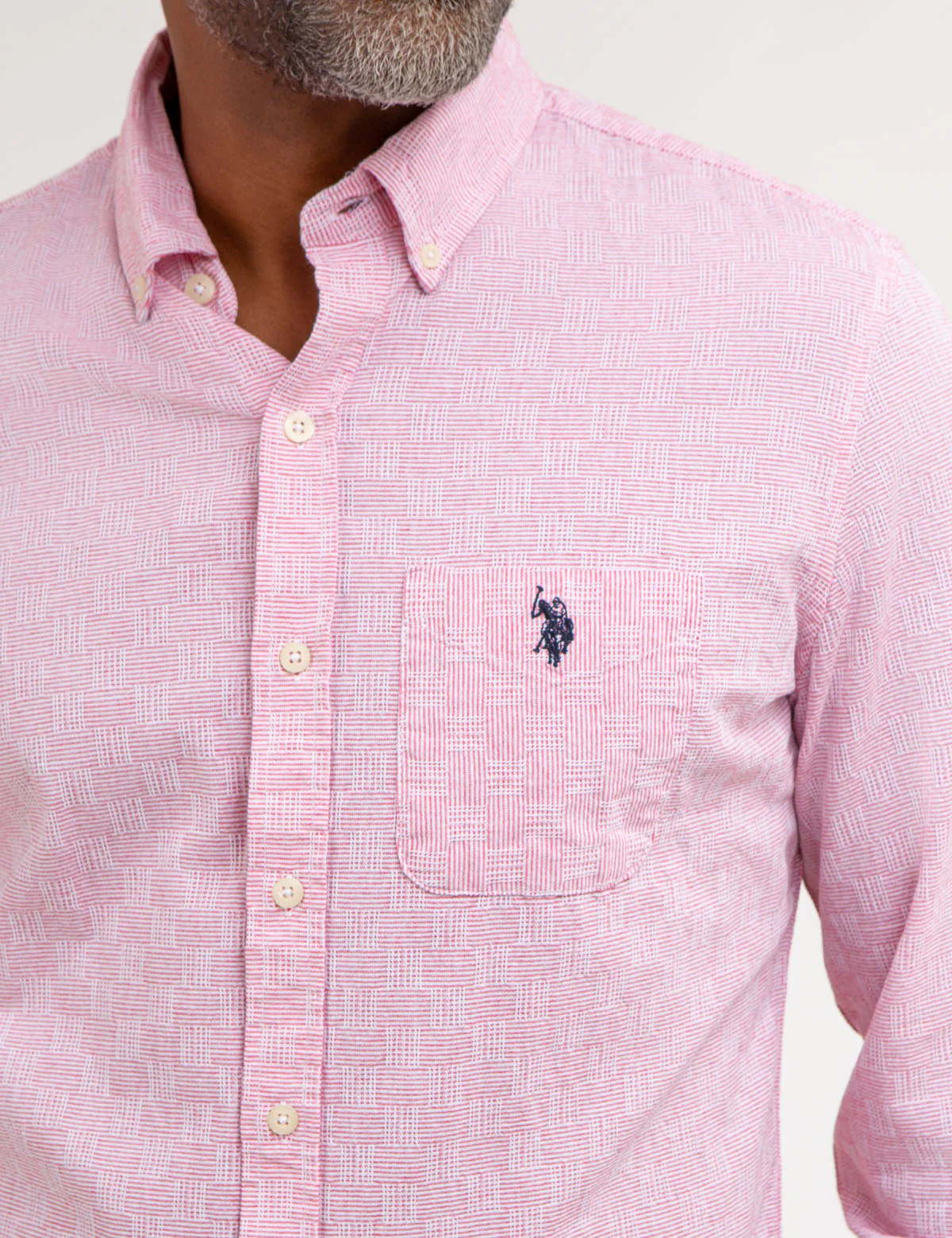 COTTON YARN DYE DOBBY PATTERN SHIRT - Image 2