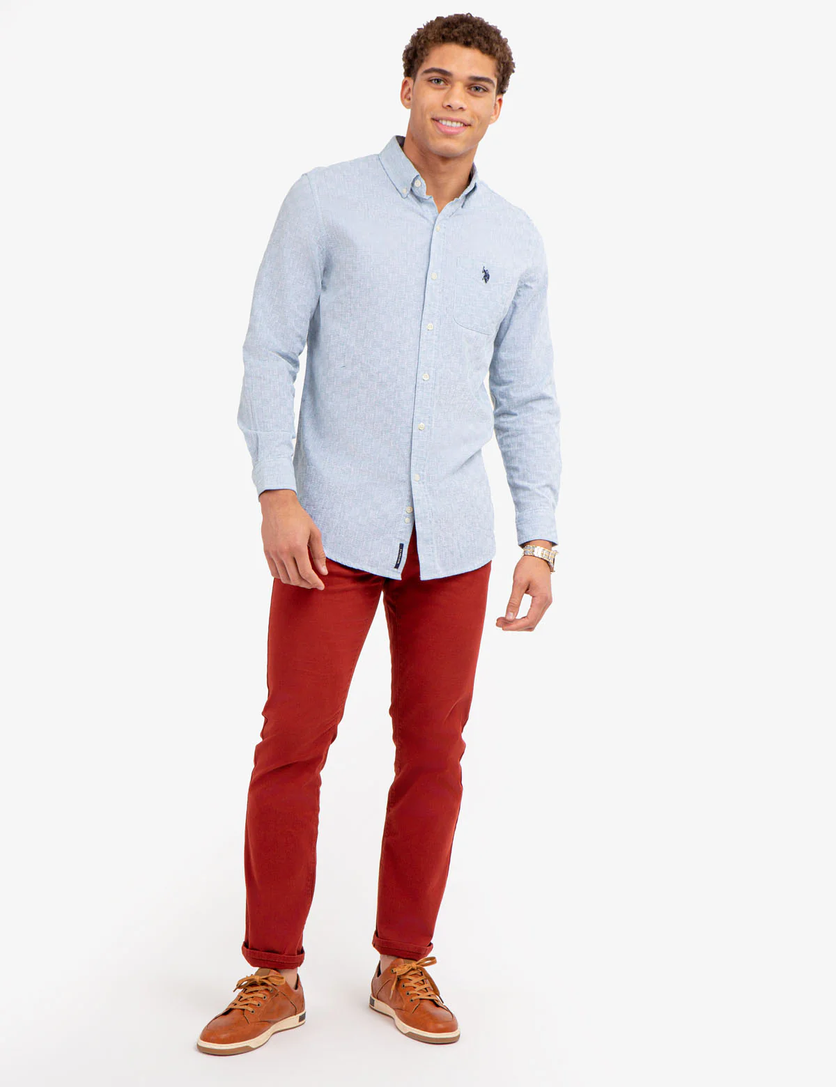 COTTON YARN DYE DOBBY PATTERN SHIRT - Image 5