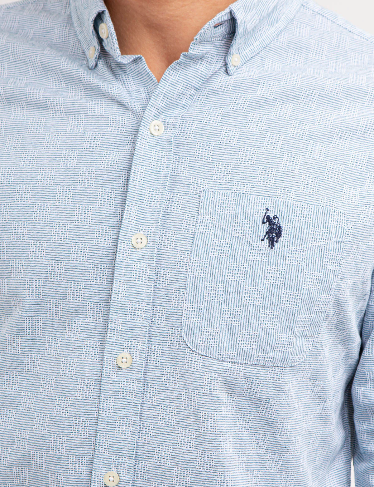 COTTON YARN DYE DOBBY PATTERN SHIRT - Image 6