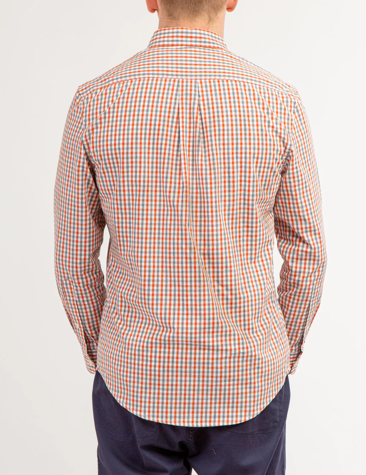 COTTON YARN DYE PEACHED POPLIN PLAID SHIRT - Image 4