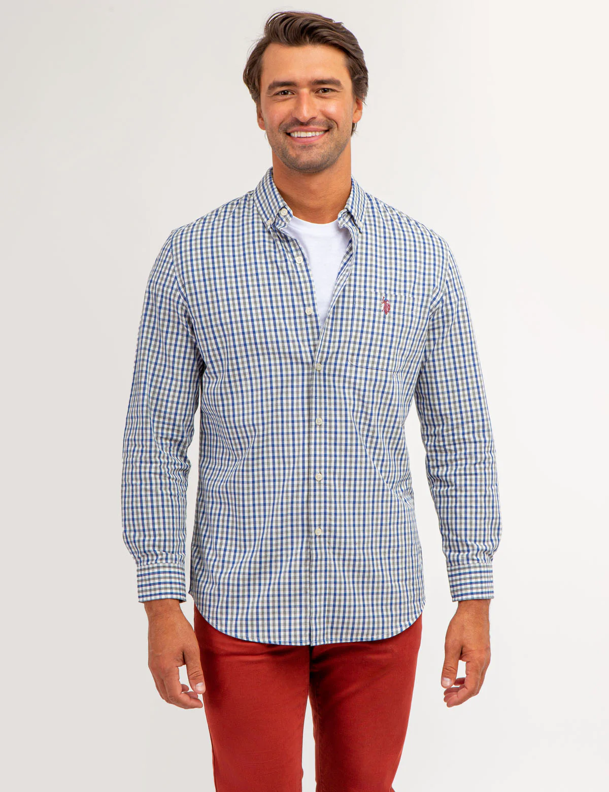 COTTON YARN DYE PEACHED POPLIN PLAID SHIRT - Image 5