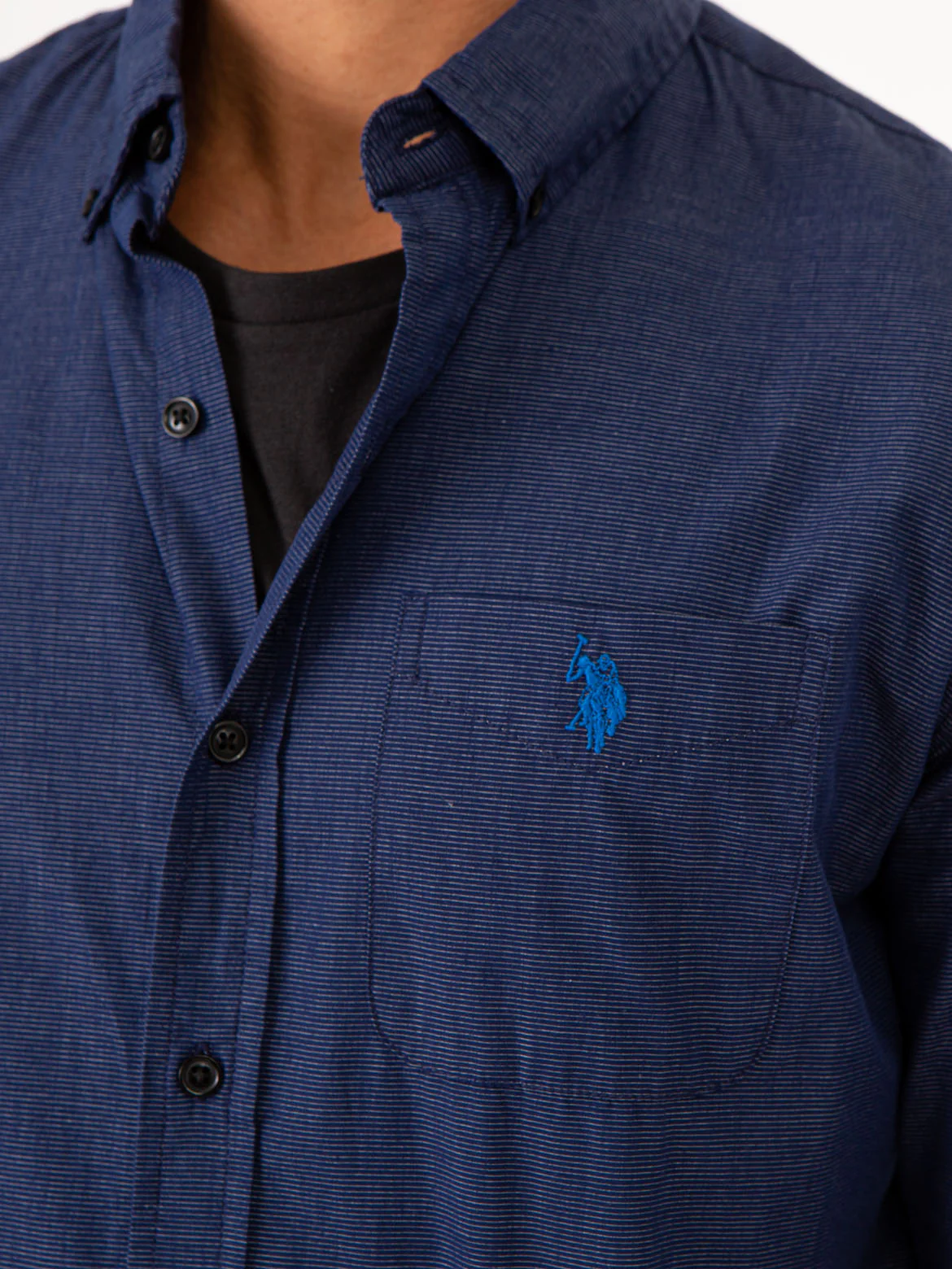 COTTON YARN DYE TEXTURED LONG SLEEVE SHIRT - Image 2