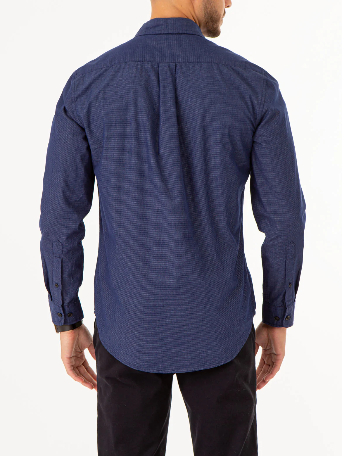 COTTON YARN DYE TEXTURED LONG SLEEVE SHIRT - Image 3