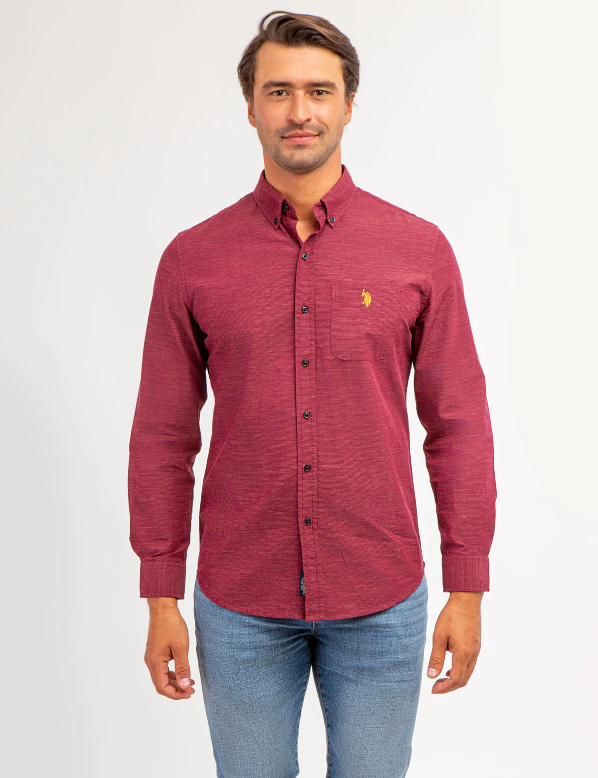 COTTON YARN DYE TEXTURED LONG SLEEVE SHIRT - Image 4