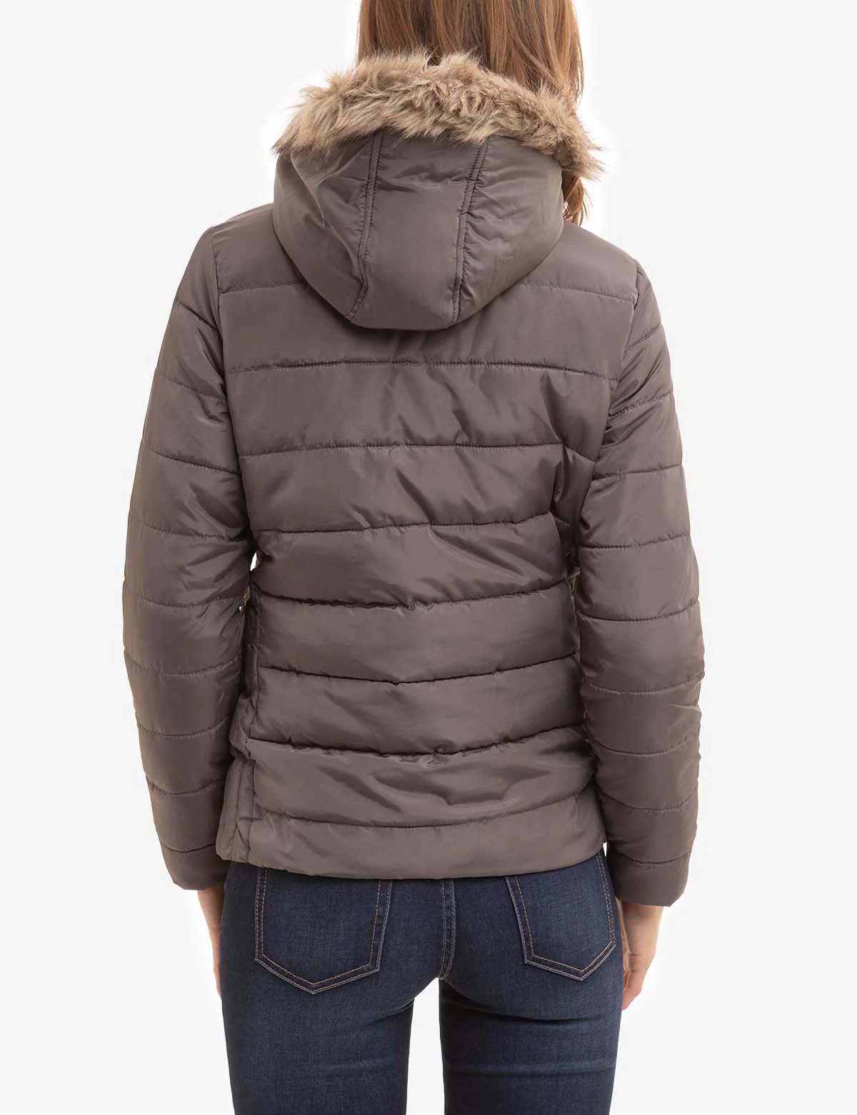 COZY FAUX FUR HOOEDED PUFFER JACKET - Image 9