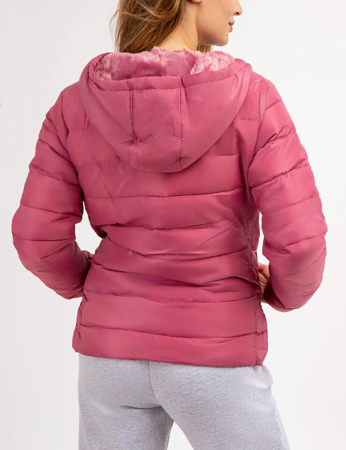 COZY FUR LINED HOODED PUFFER JACKET - Image 4