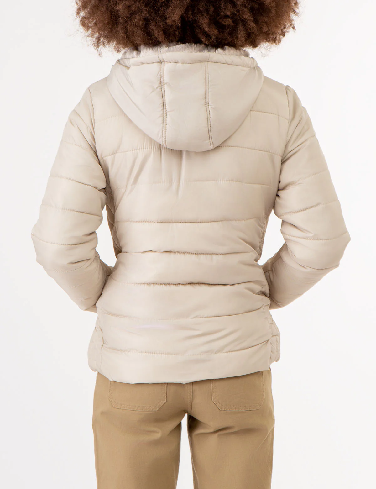 COZY FUR LINED HOODED PUFFER JACKET - Image 7