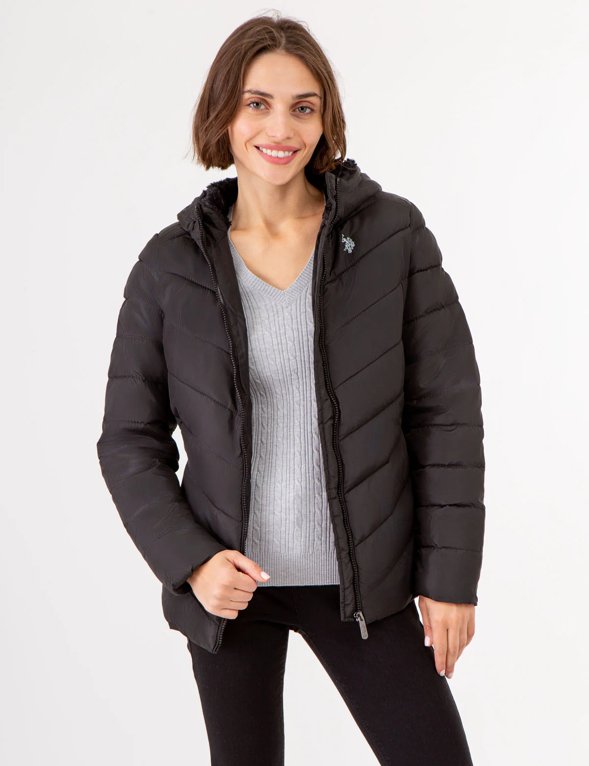 COZY FUR LINED HOODED PUFFER JACKET - Image 8
