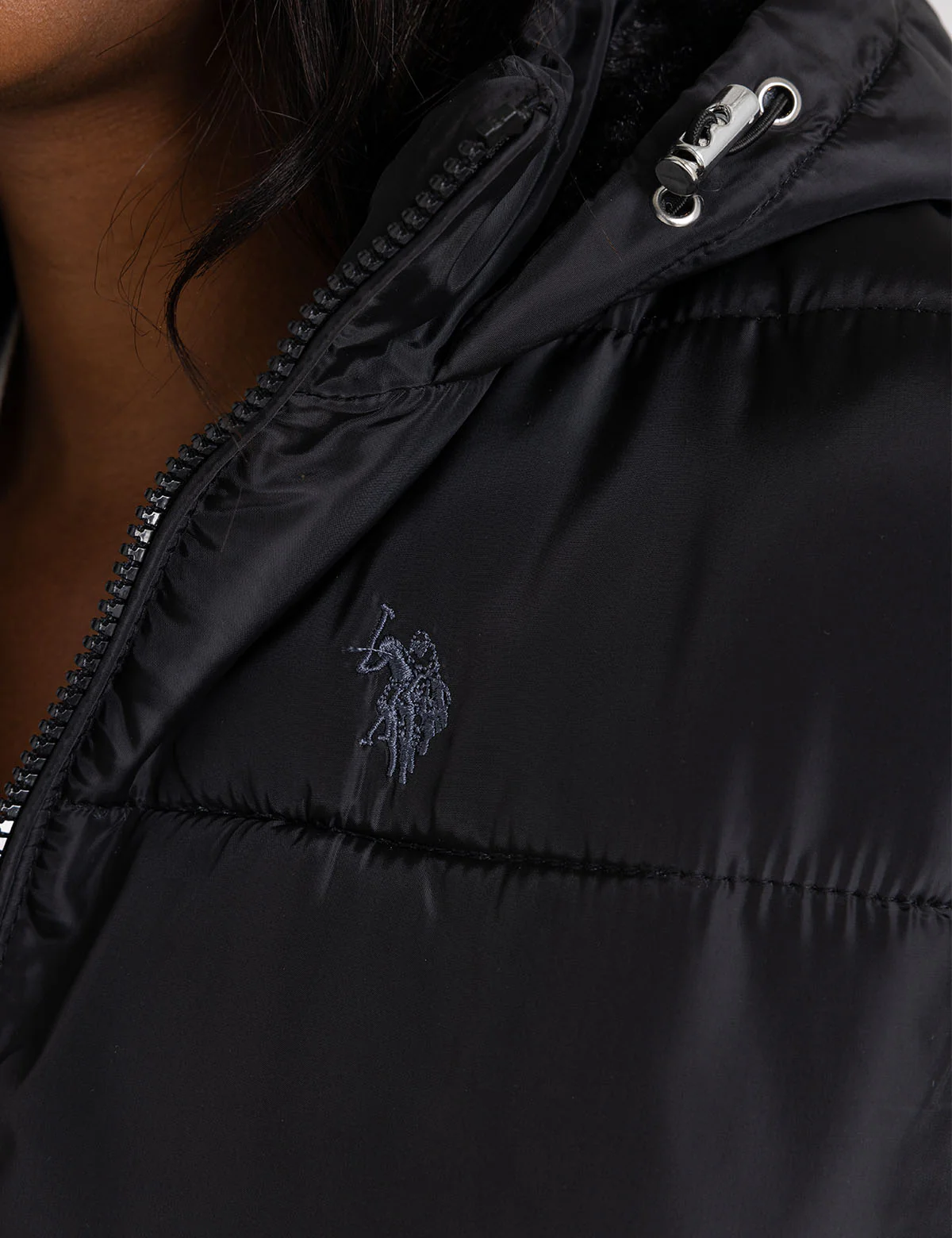 COZY HOODED CONTRAST PUFFER JACKET - Image 4
