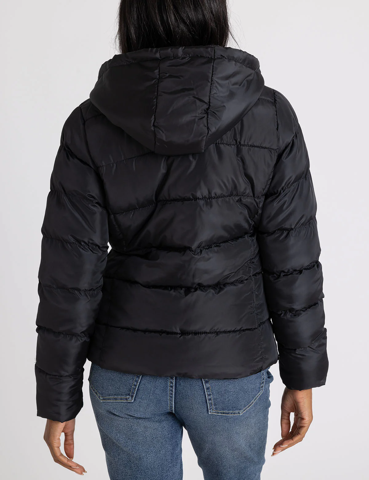 COZY HOODED CONTRAST PUFFER JACKET - Image 5