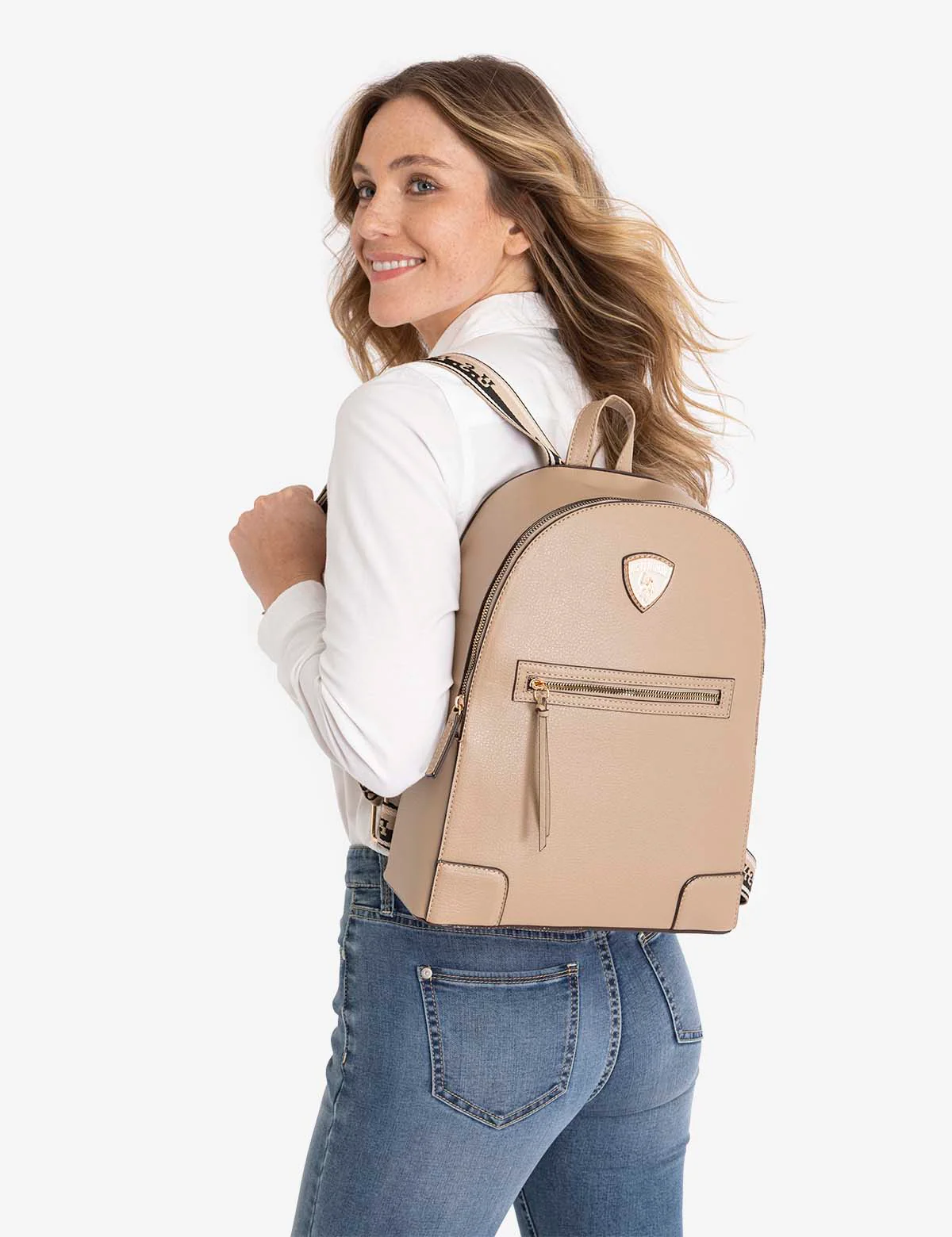 CREST BACKPACK WITH BRANDED STRAP