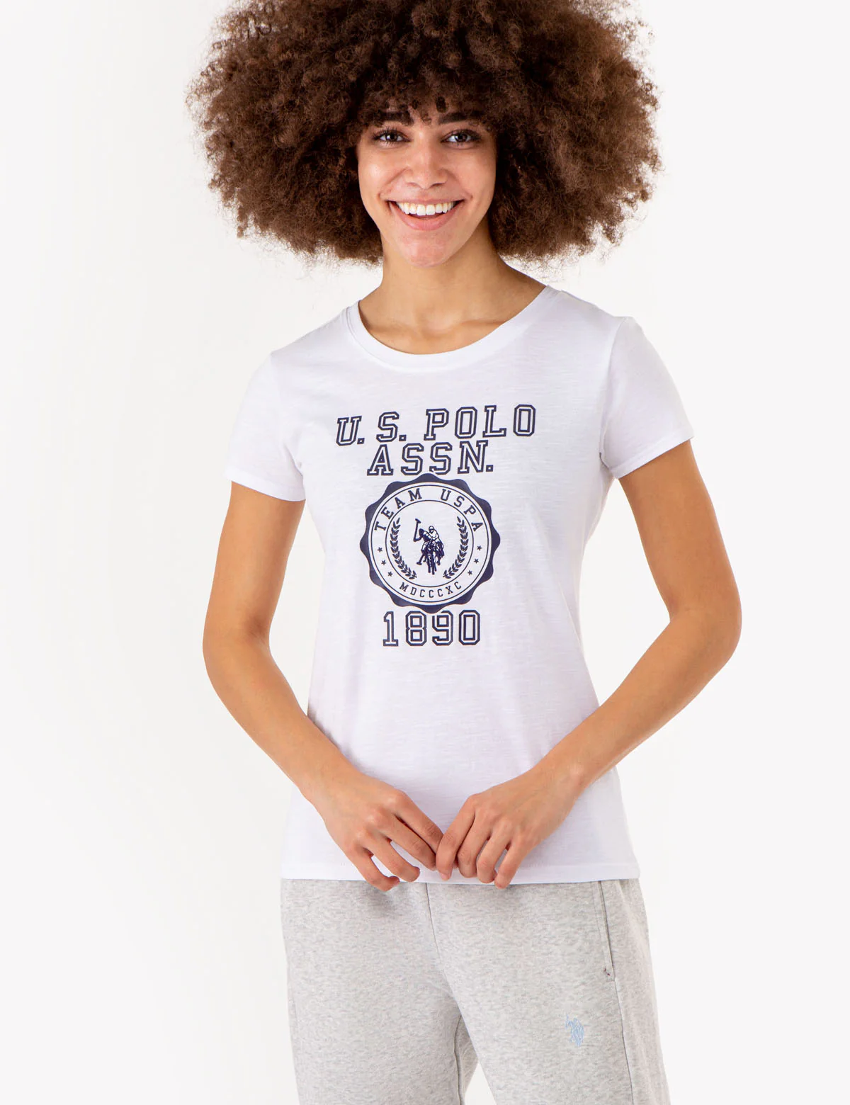 CREST PRINT SCOOP NECK T-SHIRT - Image 4