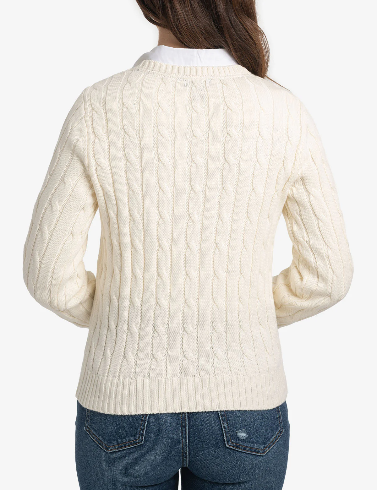 CREW NECK CABLE PULLOVER SWEATER - Image 4