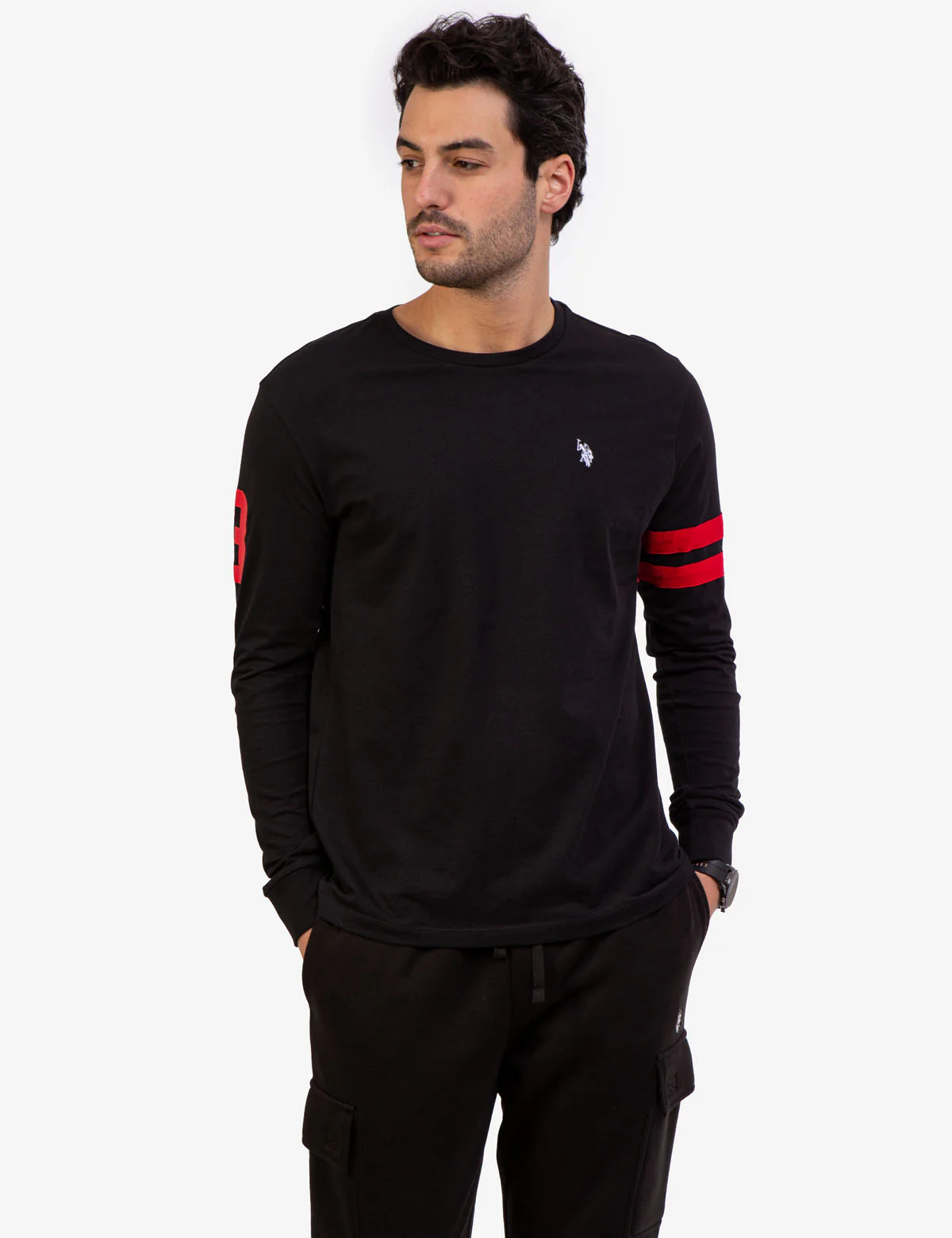 CREW NECK LONG SLEEVE LOGO T-SHIRT - Image 13