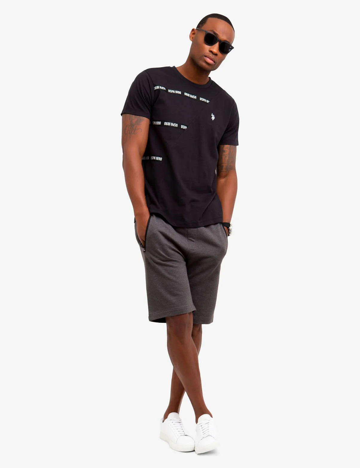 CREW NECK TAPE STRIPED T-SHIRT - Image 3