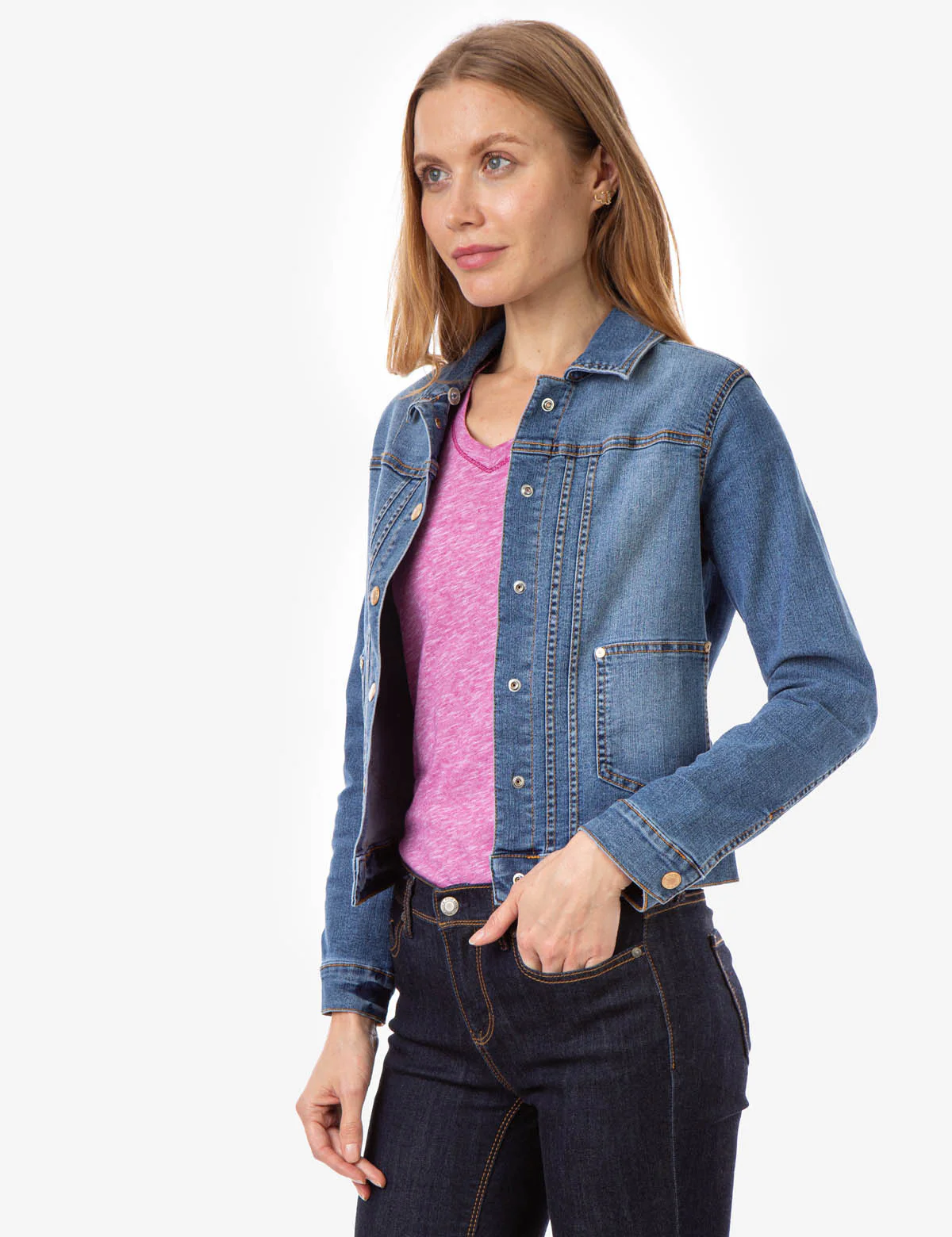 REPREVE® DENIM JACKET WITH DETACHABLE HOOD - Image 3
