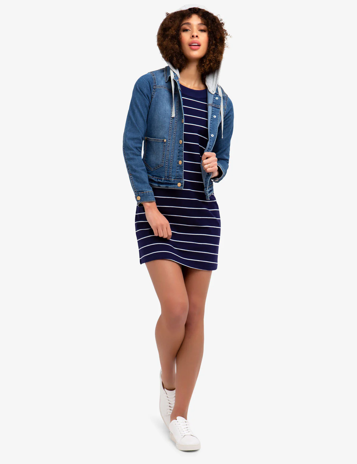 DENIM JACKET WITH DETACHABLE HOOD - Image 2