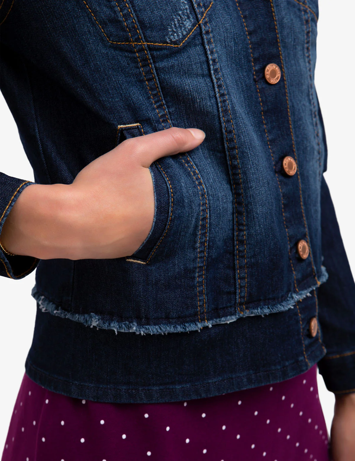 DENIM JACKET WITH FRAYED DETAIL - Image 5