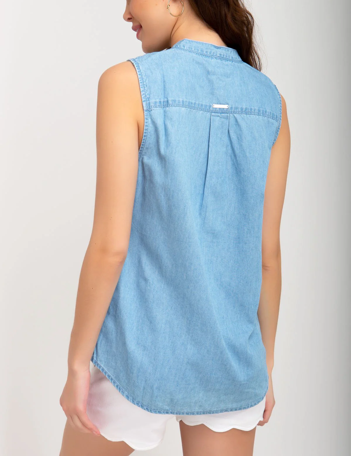 DENIM SLEEVELESS TOP - Image 3