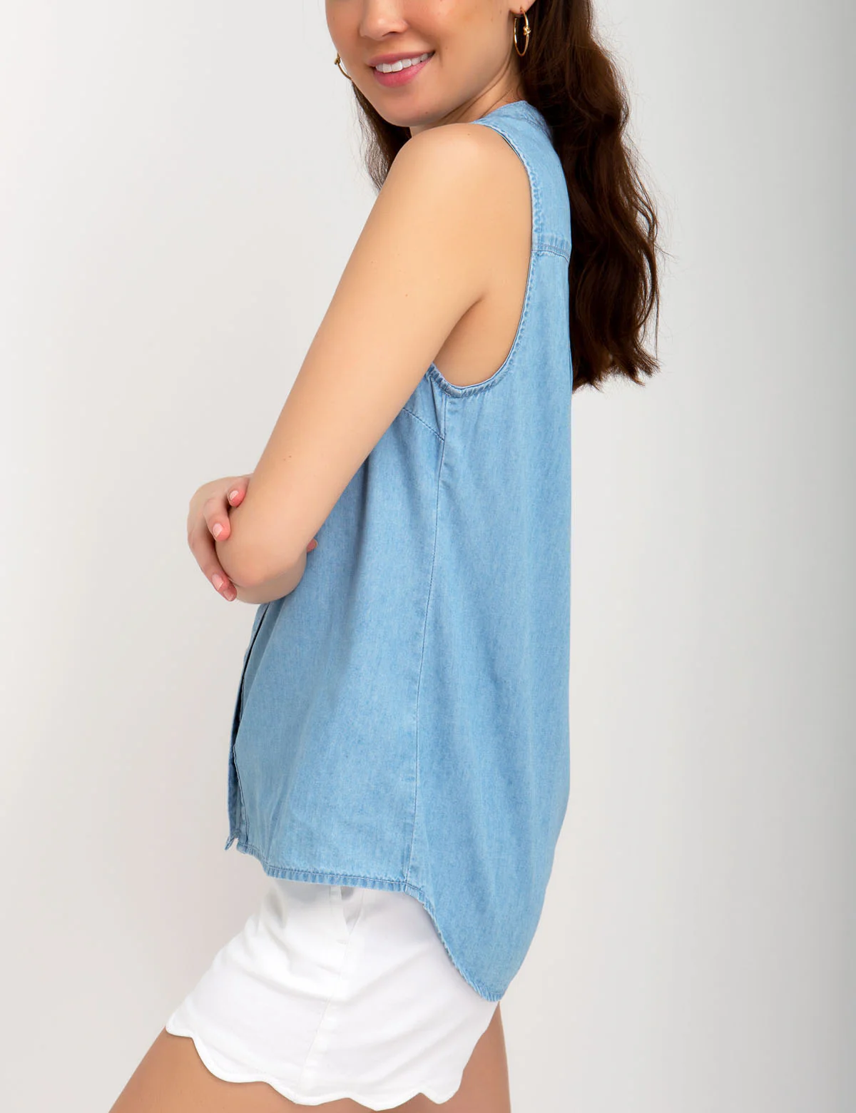 DENIM SLEEVELESS TOP - Image 5