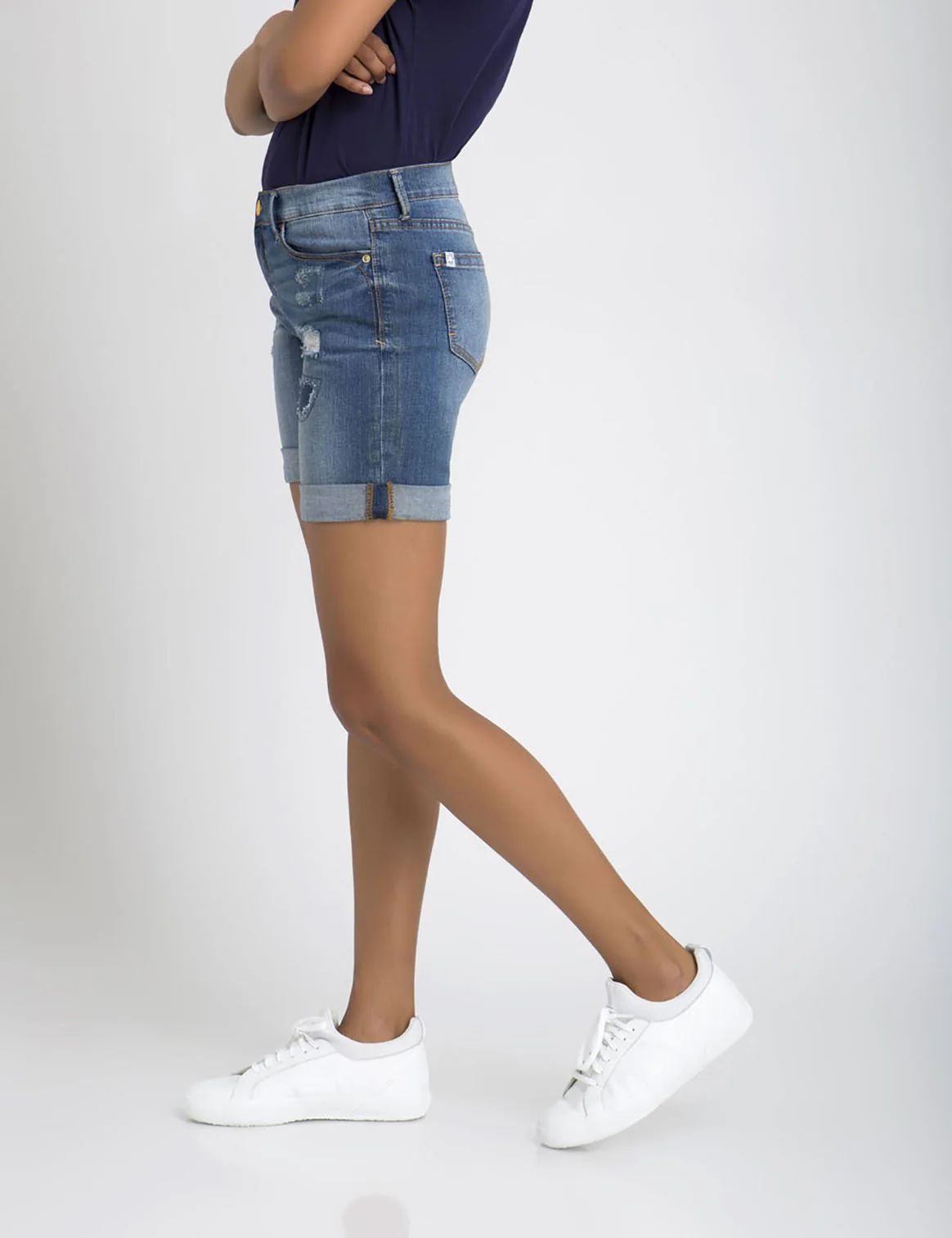 DESTRUCTED DENIM SHORTS - Image 5